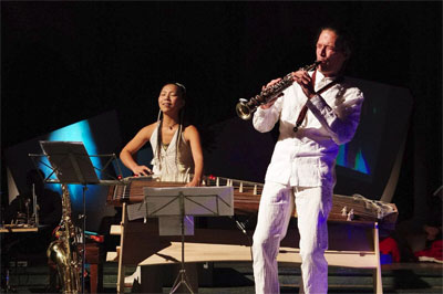 Karin Nakagawa with Koto and Gert Anklam with saxophone